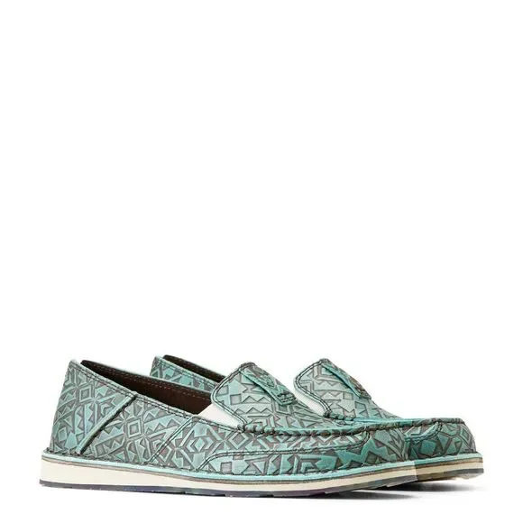 Ariat Turquoise Blanket Emboss Cruiser Moc Toe Slip On Womens 7.5 NWT - Picture 9 of 9